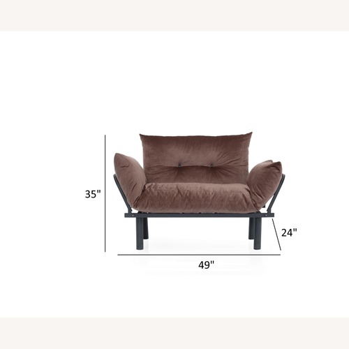 Used Brown Velvet Tufted Loveseat for sale on AptDeco