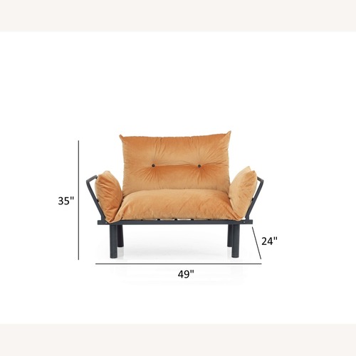 Used Mustard Velvet Tufted Loveseat for sale on AptDeco