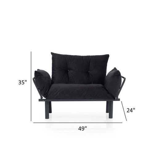 Used Black Velvet Tufted Loveseat for sale on AptDeco
