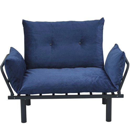 Used Blue Velvet Tufted Loveseat for sale on AptDeco