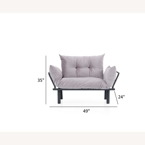 Used Gray Velvet Tufted Loveseat for sale on AptDeco