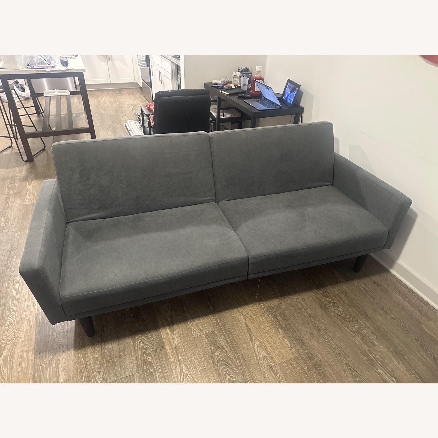 Target Charcoal Gray Futon Sofa - image-2