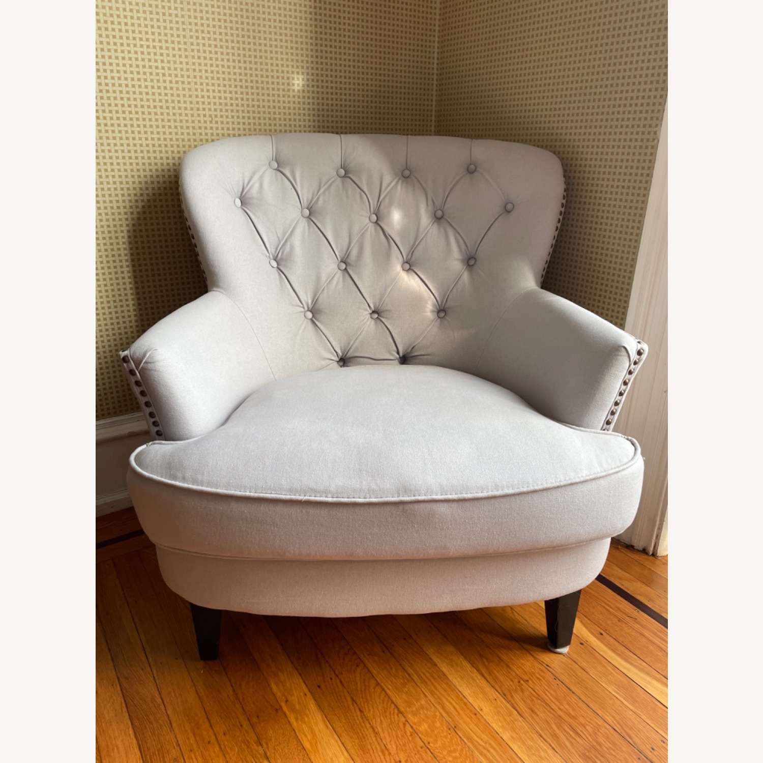 Wayfair Tufted Grey Armchair - image-1