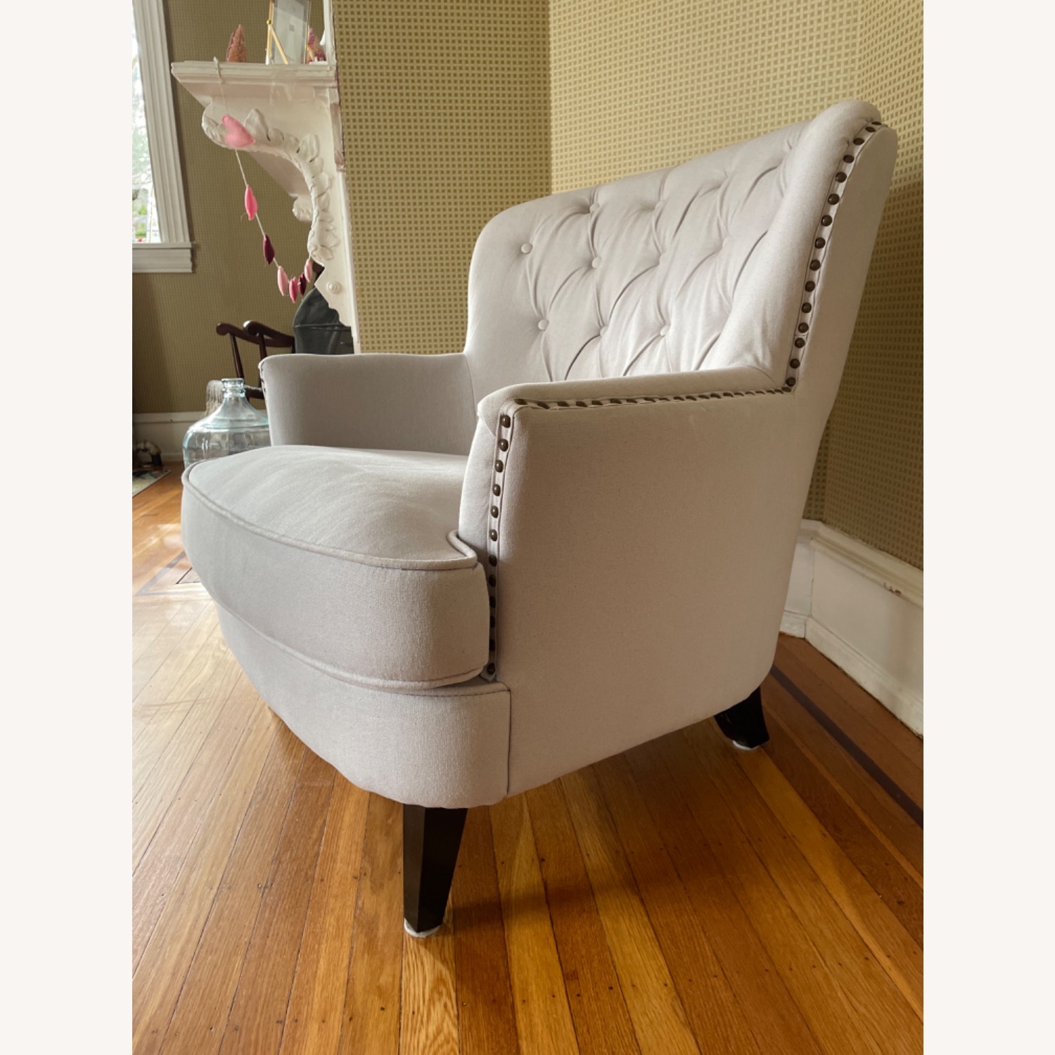 Wayfair Tufted Grey Armchair - image-2