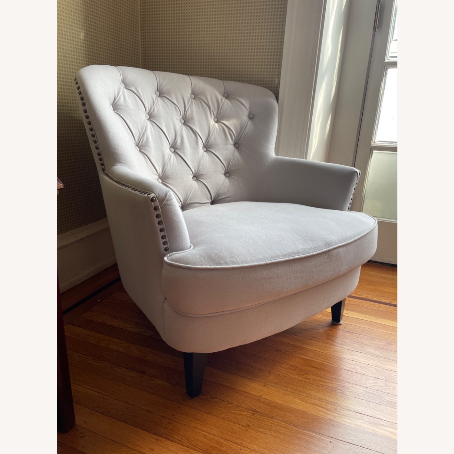Wayfair Tufted Grey Armchair - image-6