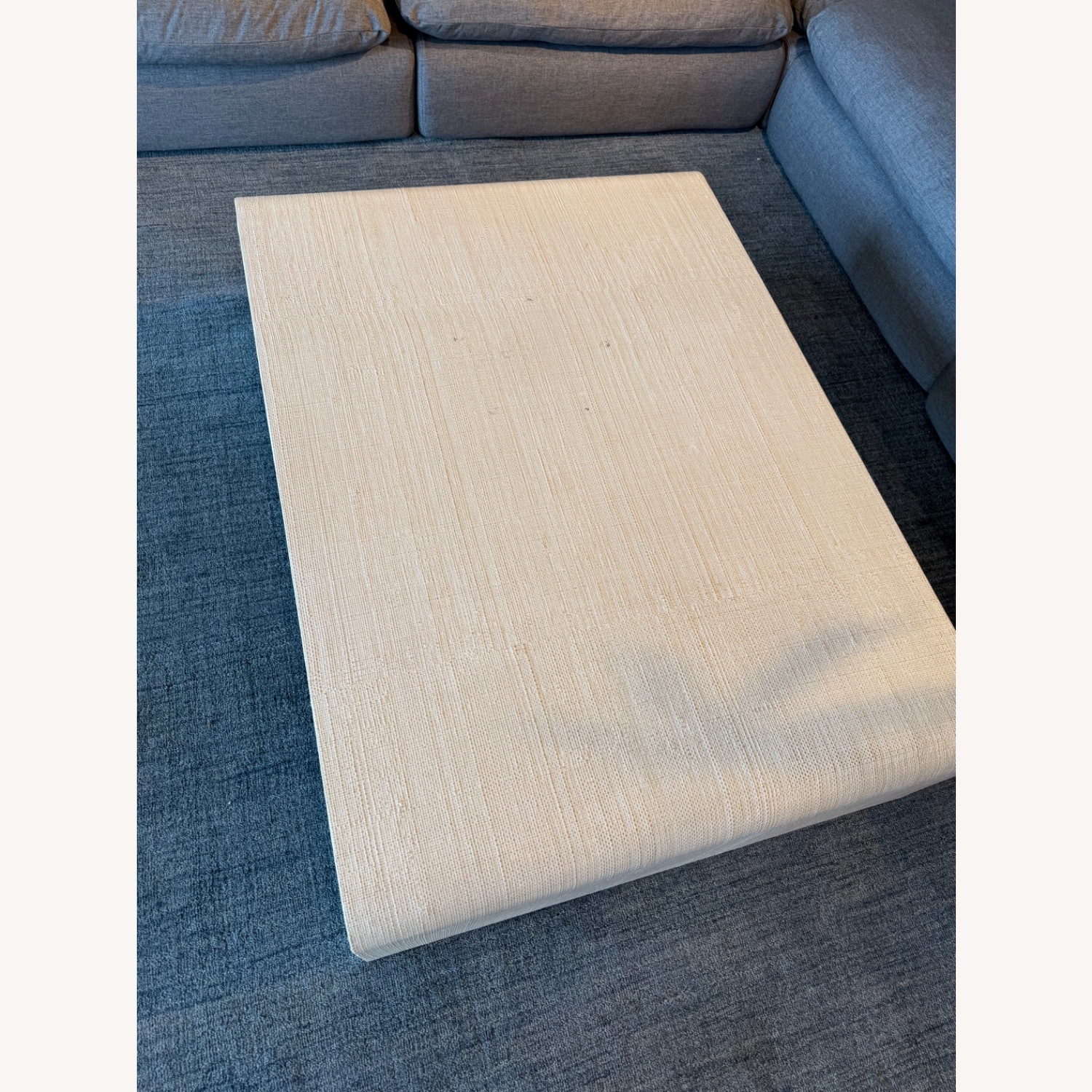 West Elm Solstice Painted Raffia Low Coffee Table  - image-6