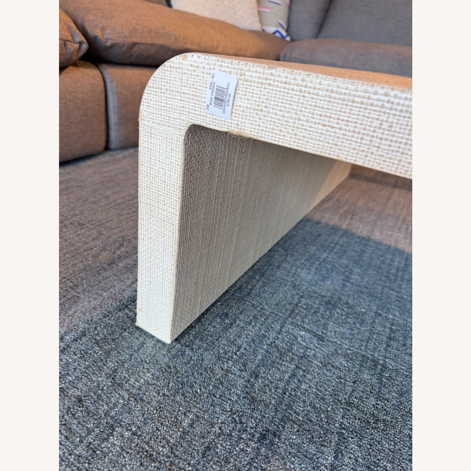 West Elm Solstice Painted Raffia Low Coffee Table  - image-10