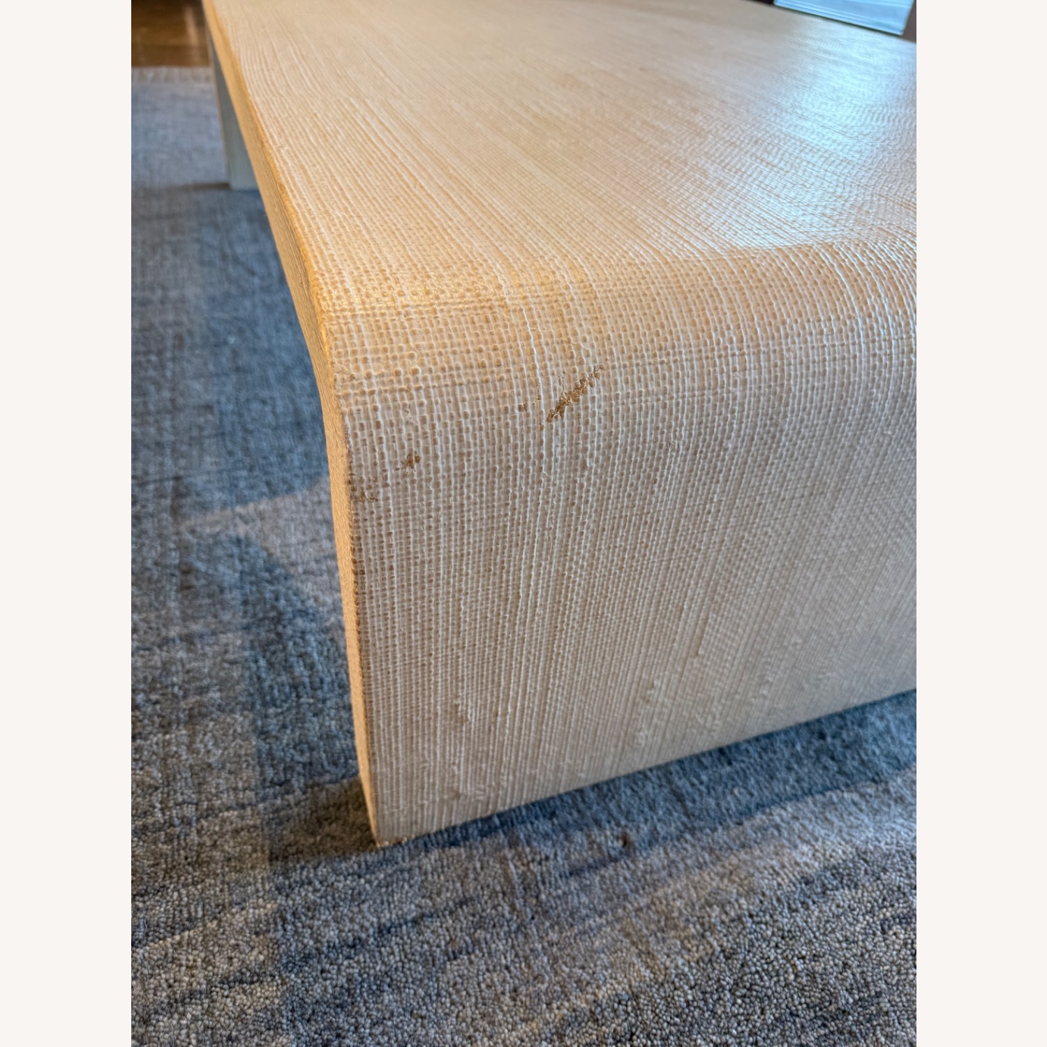 West Elm Solstice Painted Raffia Low Coffee Table  - image-8