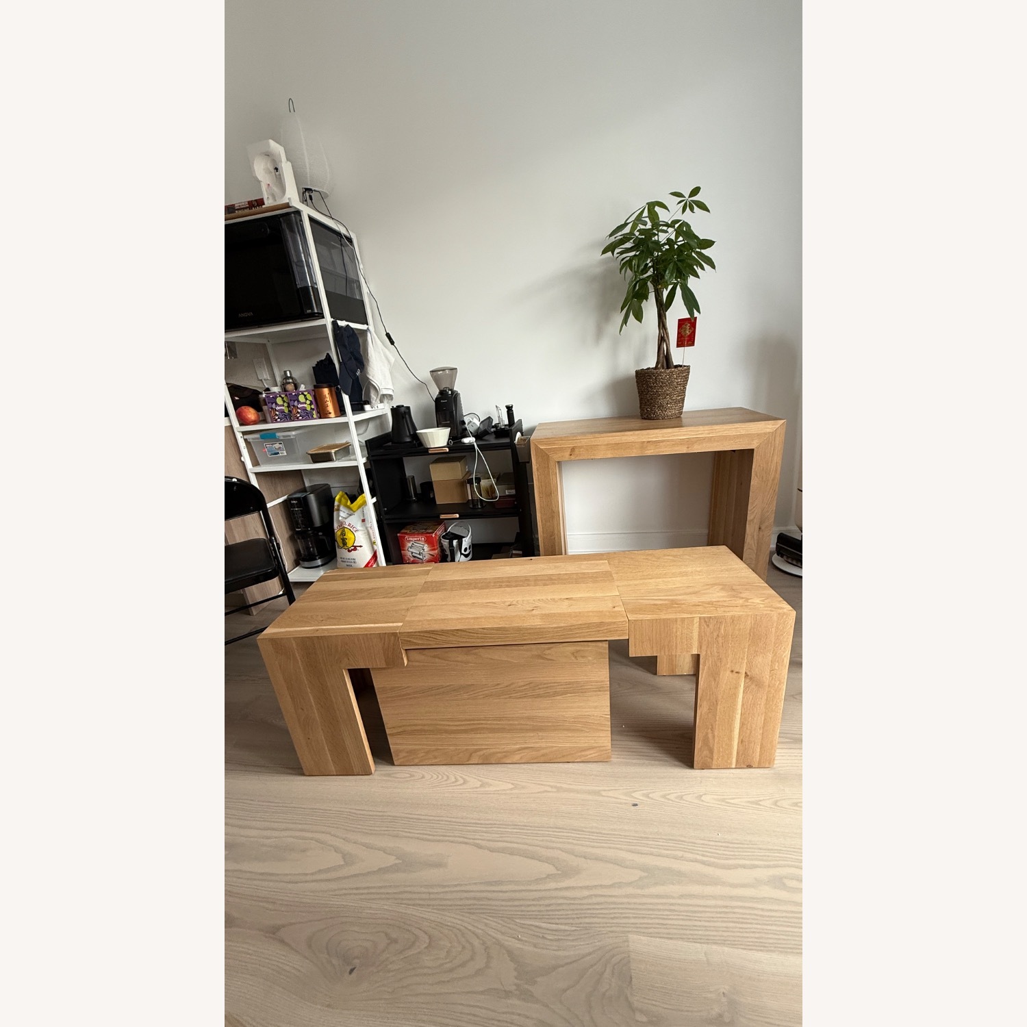 Transformer Table and Bench (Scandinavian Oak) - image-5