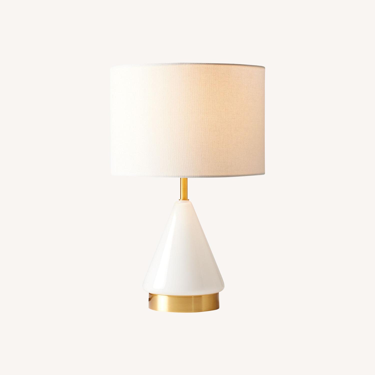 West Elm Metalized Glass USB Table Lamp (20") - image-0