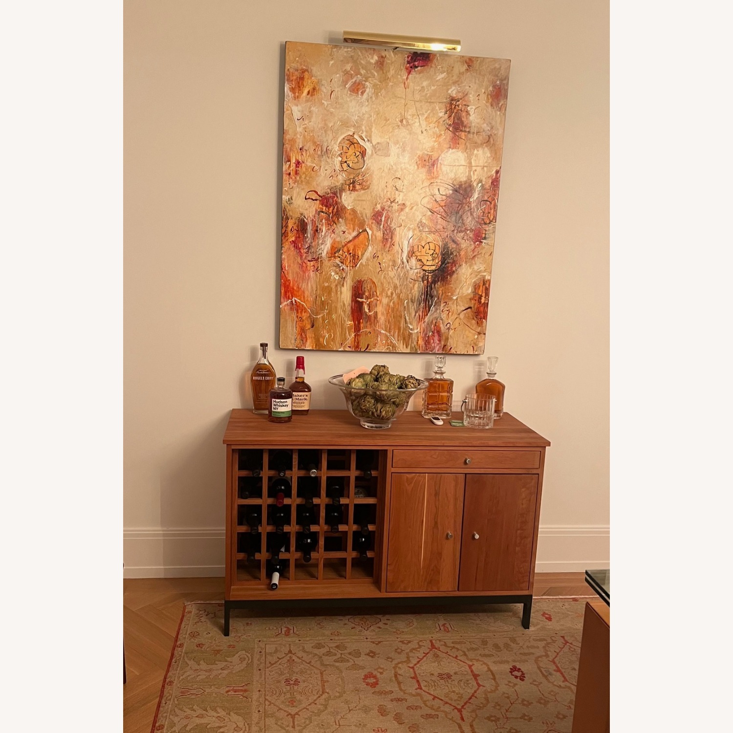 Room & Board Linear Wine Cabinet in Cherry - image-1