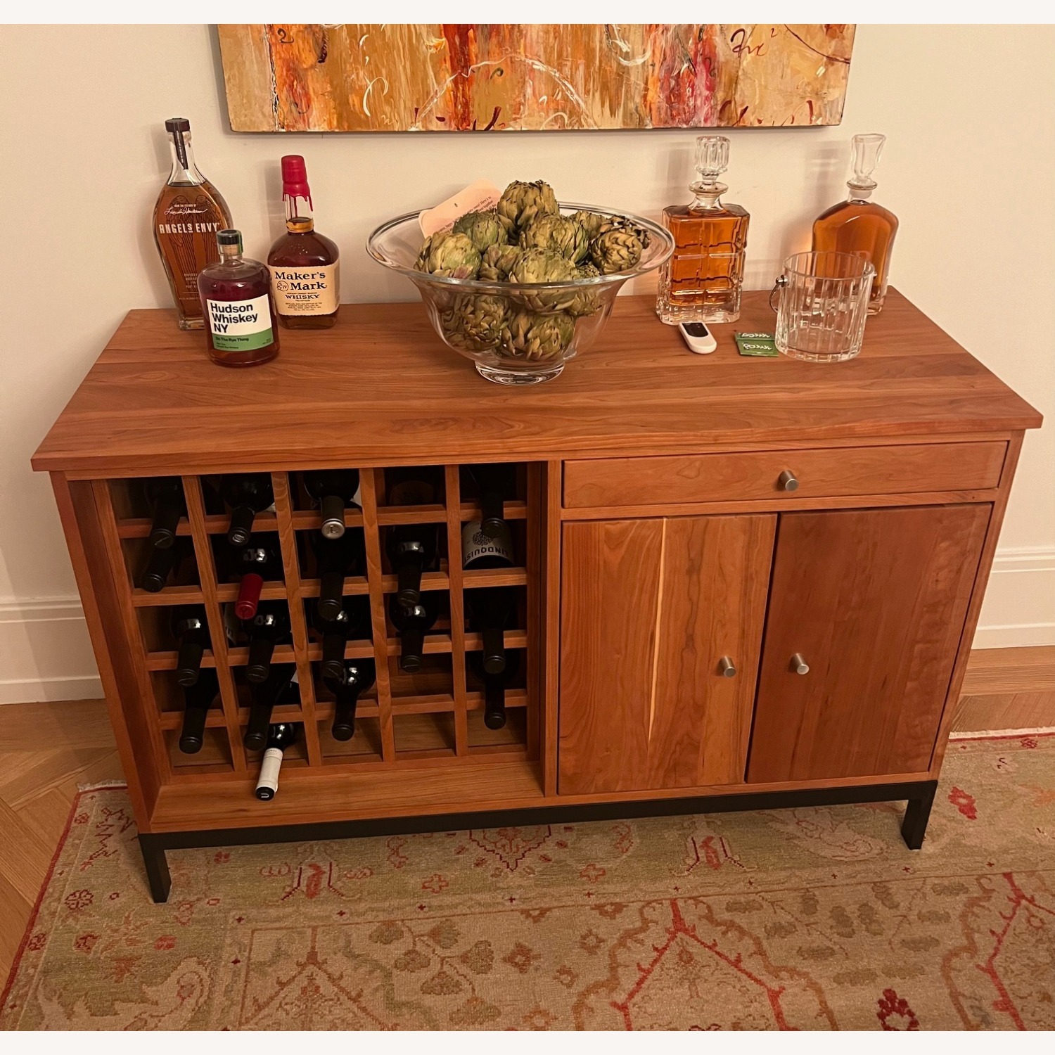 Room & Board Linear Wine Cabinet in Cherry - image-2