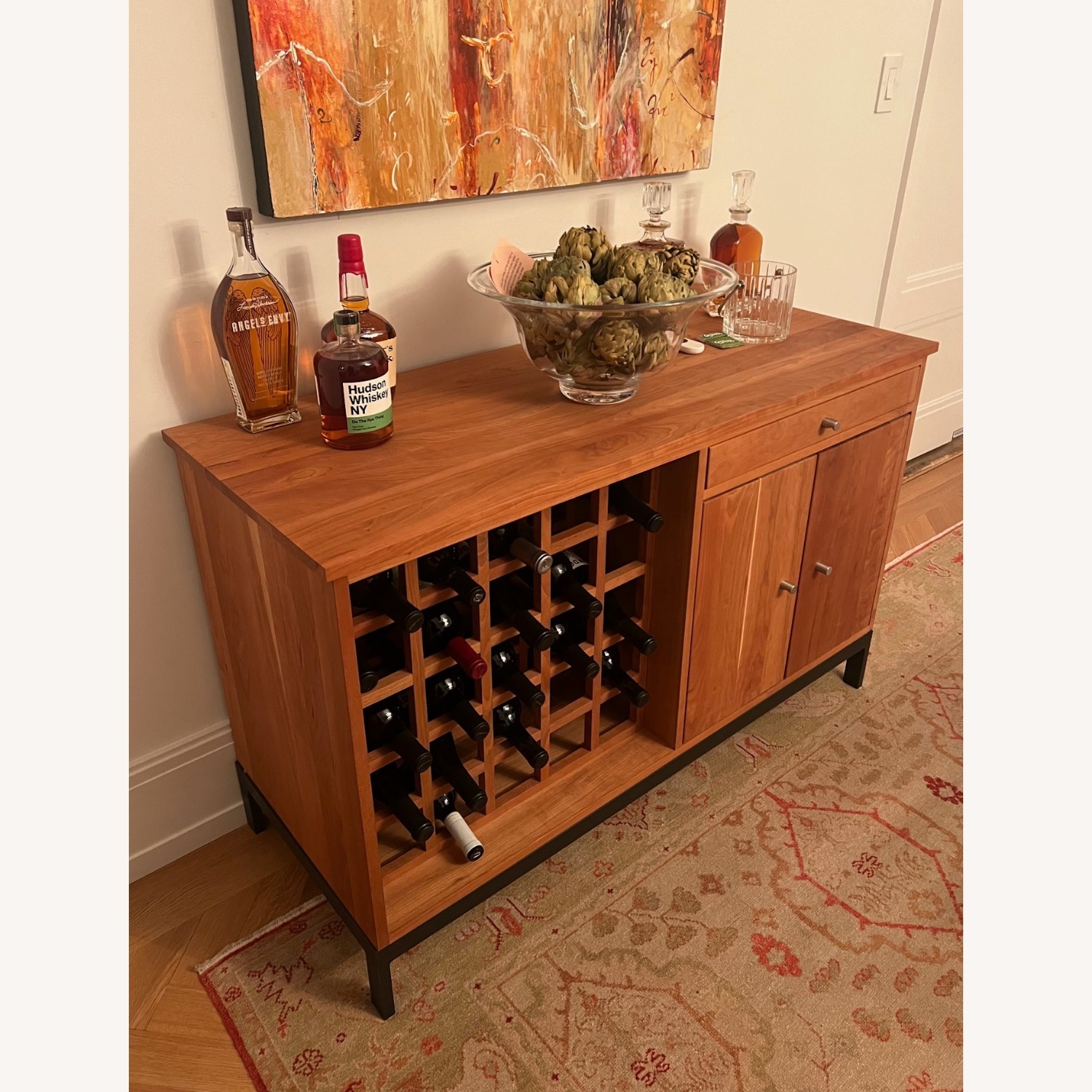 Room & Board Linear Wine Cabinet in Cherry - image-4