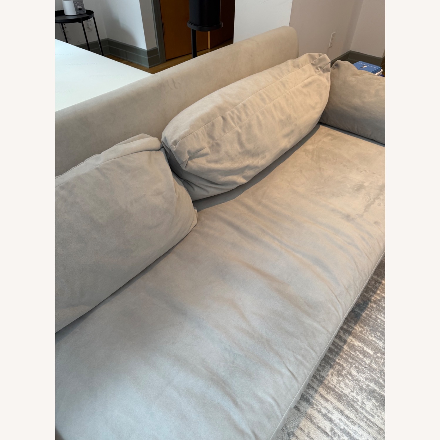 West Elm Marin 86" Sofa, Velvet, Pearl Gray - image-3