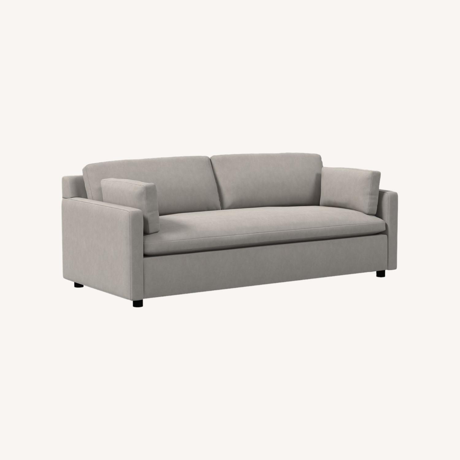 West Elm Marin 86" Sofa, Velvet, Pearl Gray - image-0