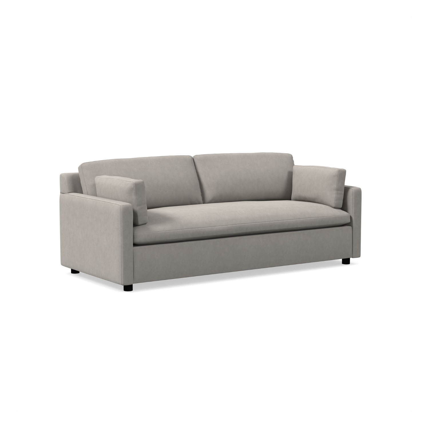 West Elm Marin 86" Sofa, Velvet, Pearl Gray - image-4