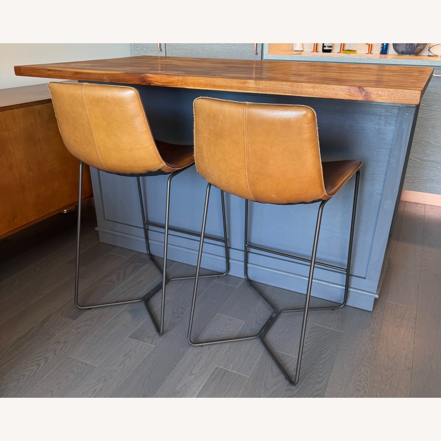 Butcher Block Kitchen Island with Breakfast Bar - image-5