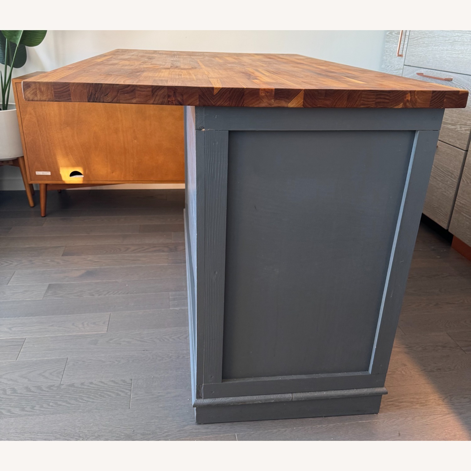 Butcher Block Kitchen Island with Breakfast Bar - image-4