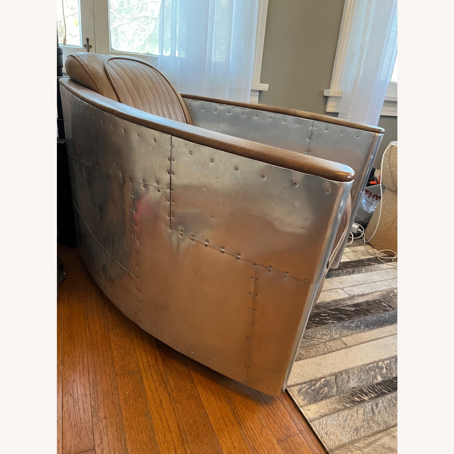 Restoration Hardware Aviator Swivel Chair - image-2