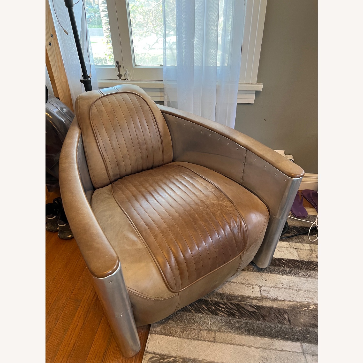 Restoration Hardware Aviator Swivel Chair - image-1