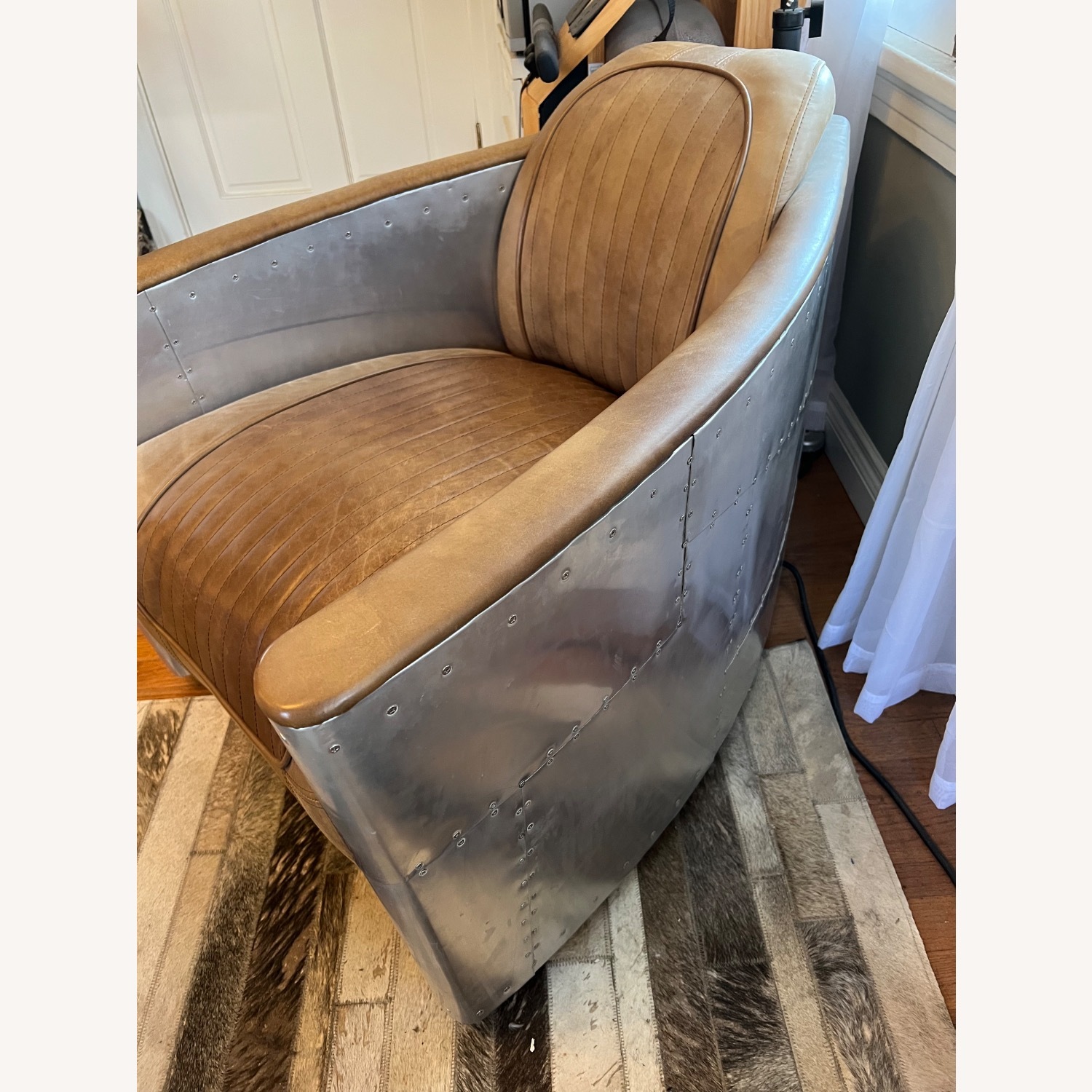 Restoration Hardware Aviator Swivel Chair - image-3