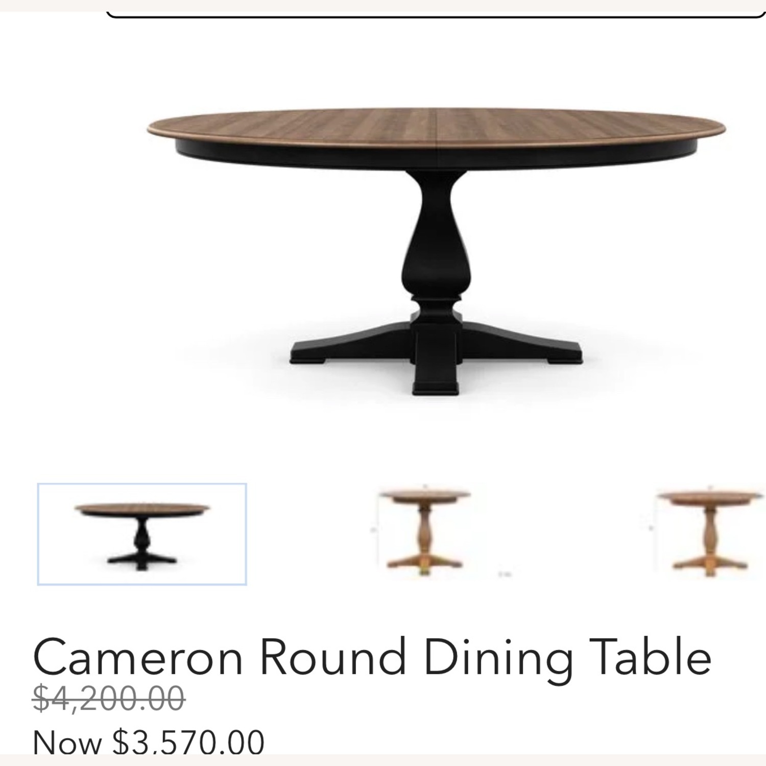 Ethan Allen Cameron Dining Table 54” -74” Round - image-5