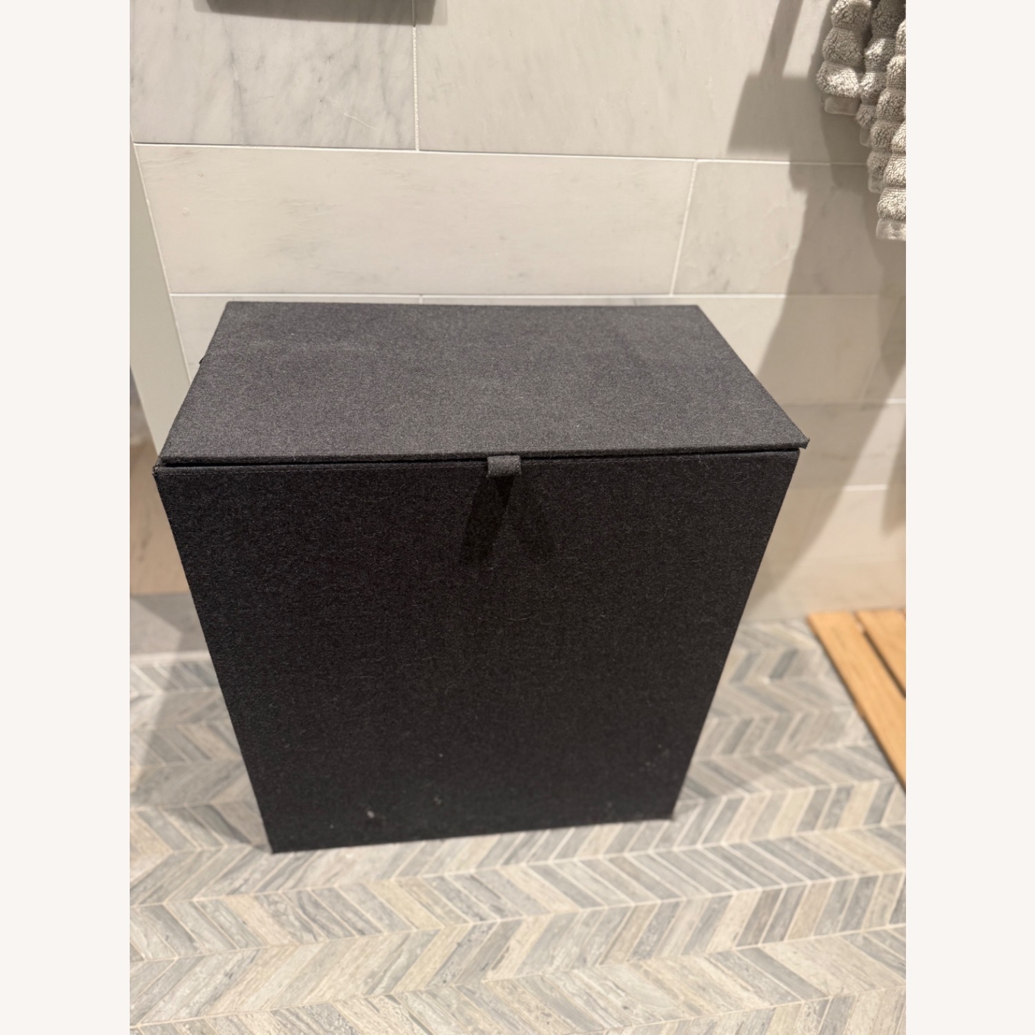 CB2 Dark Gray Laundry Hamper - image-1