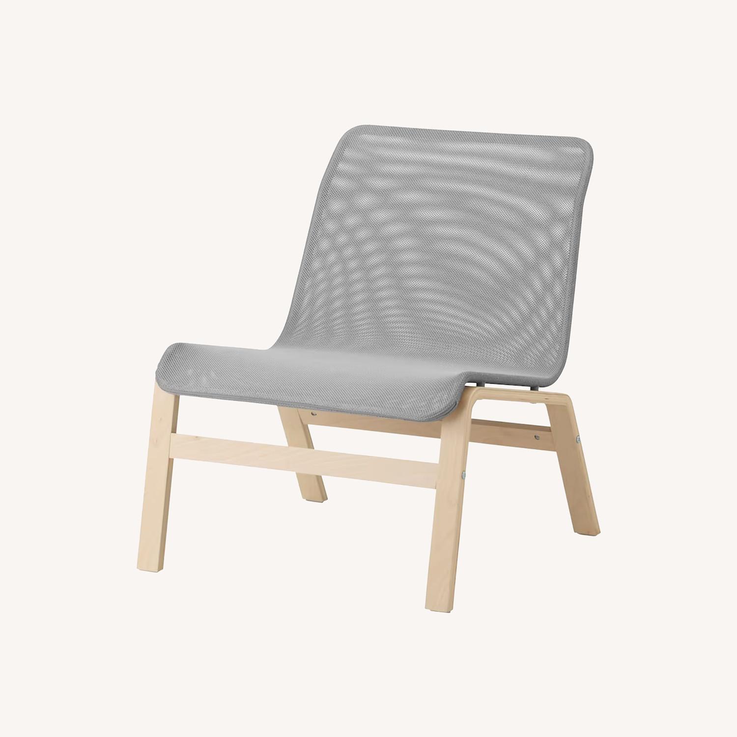 IKEA NOLMYRA Easy Chair Birch Veneer Grey - image-0
