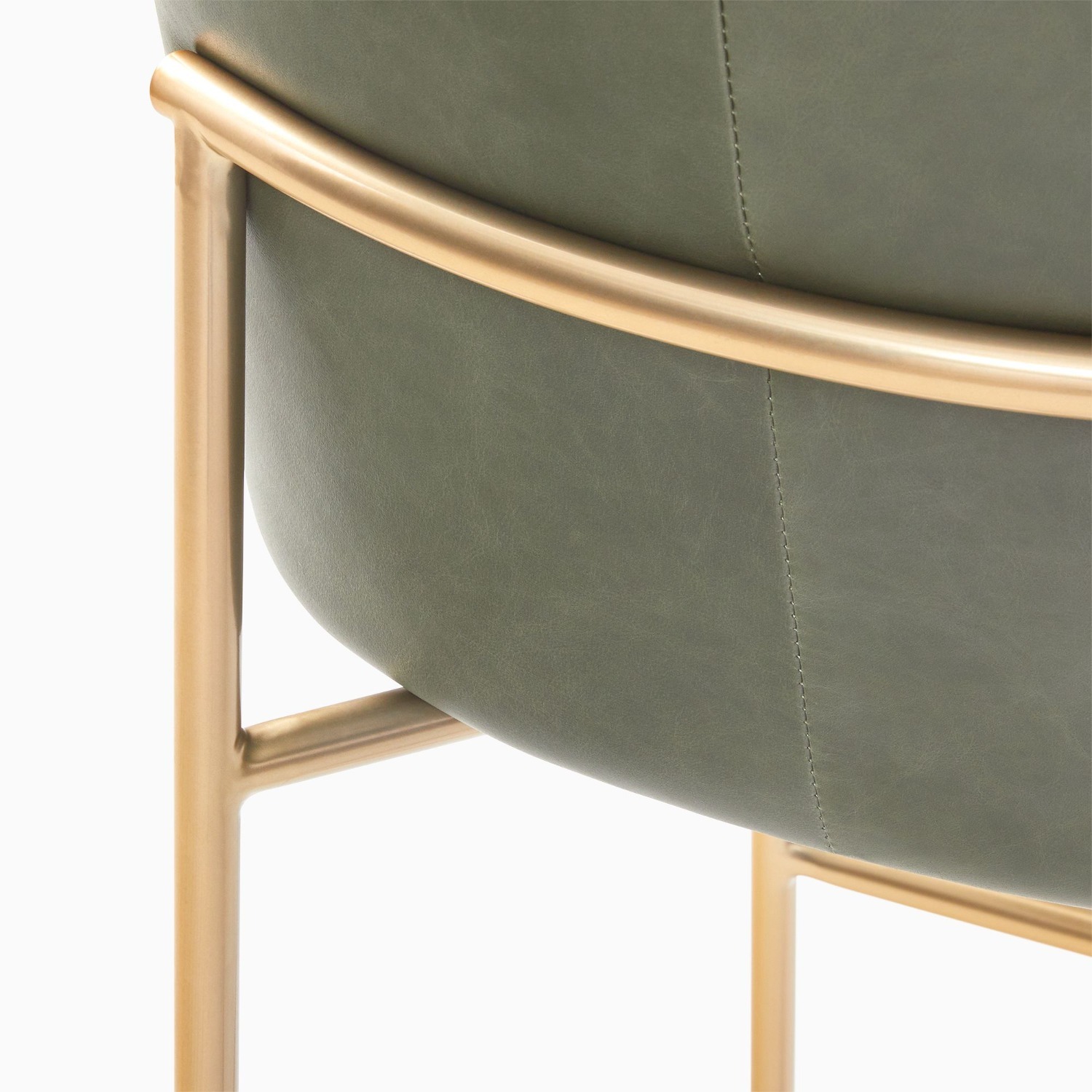 West Elm Jack Metal Frame Leather Bar Stool - image-4