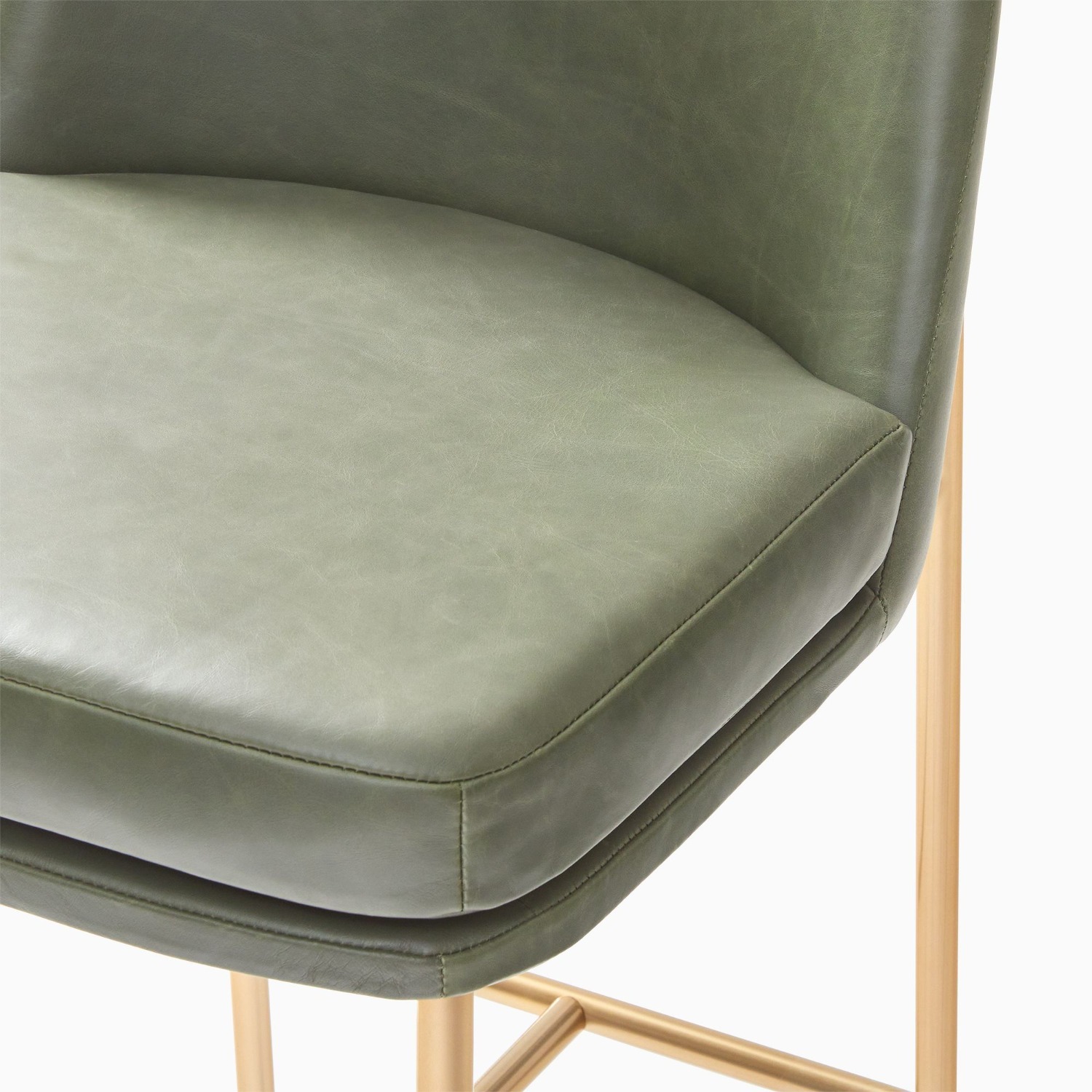 West Elm Jack Metal Frame Leather Bar Stool - image-6