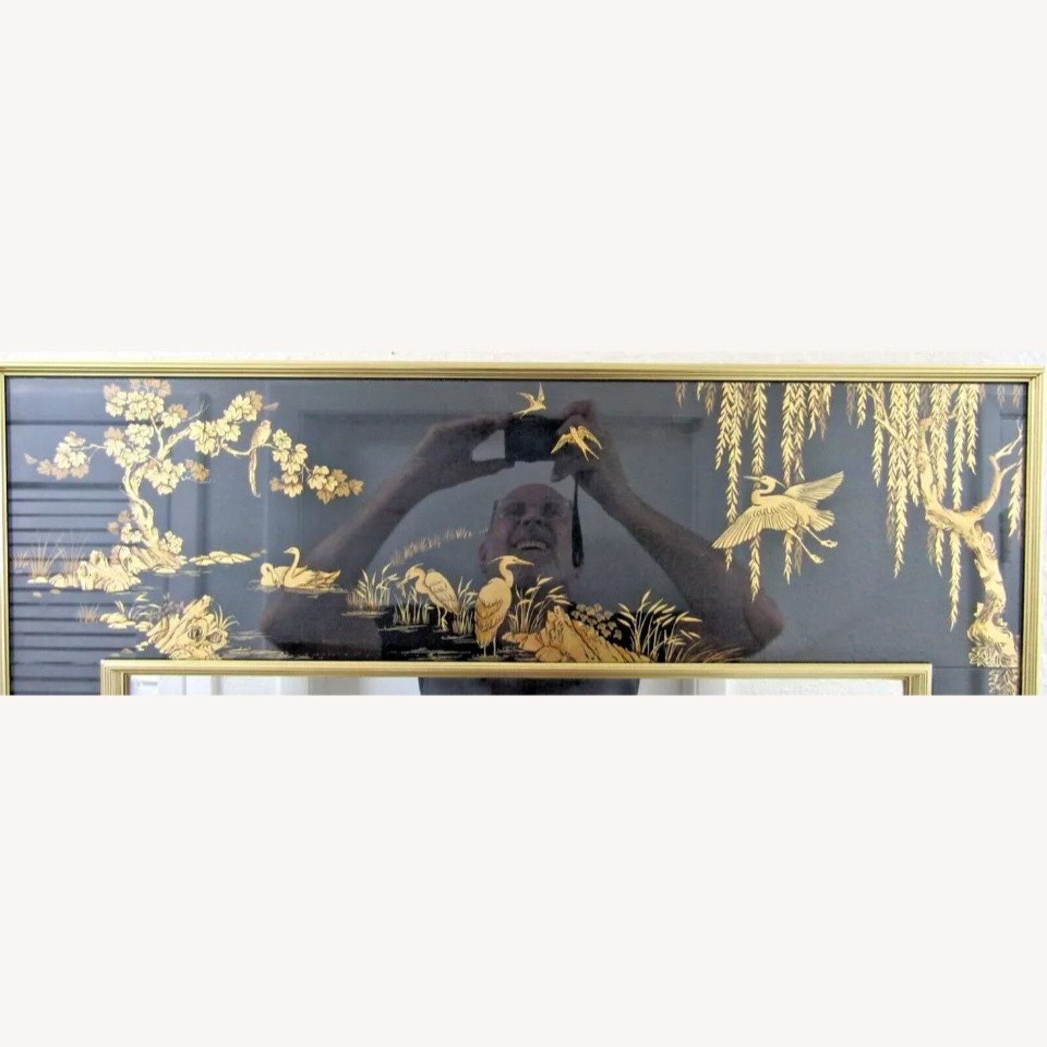 La Barge Reverse Glass Chinoiserie Mirror - image-4