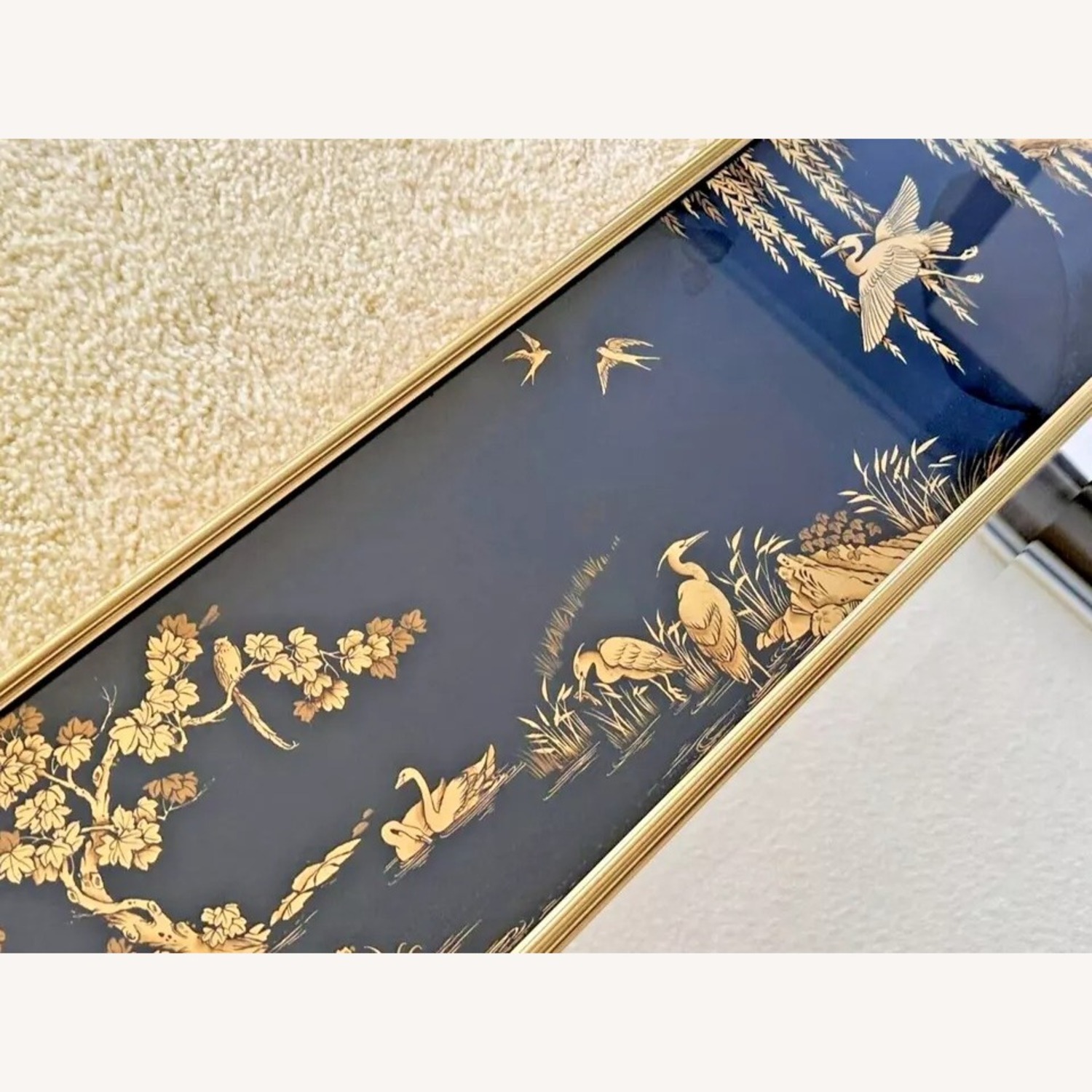 La Barge Reverse Glass Chinoiserie Mirror - image-3