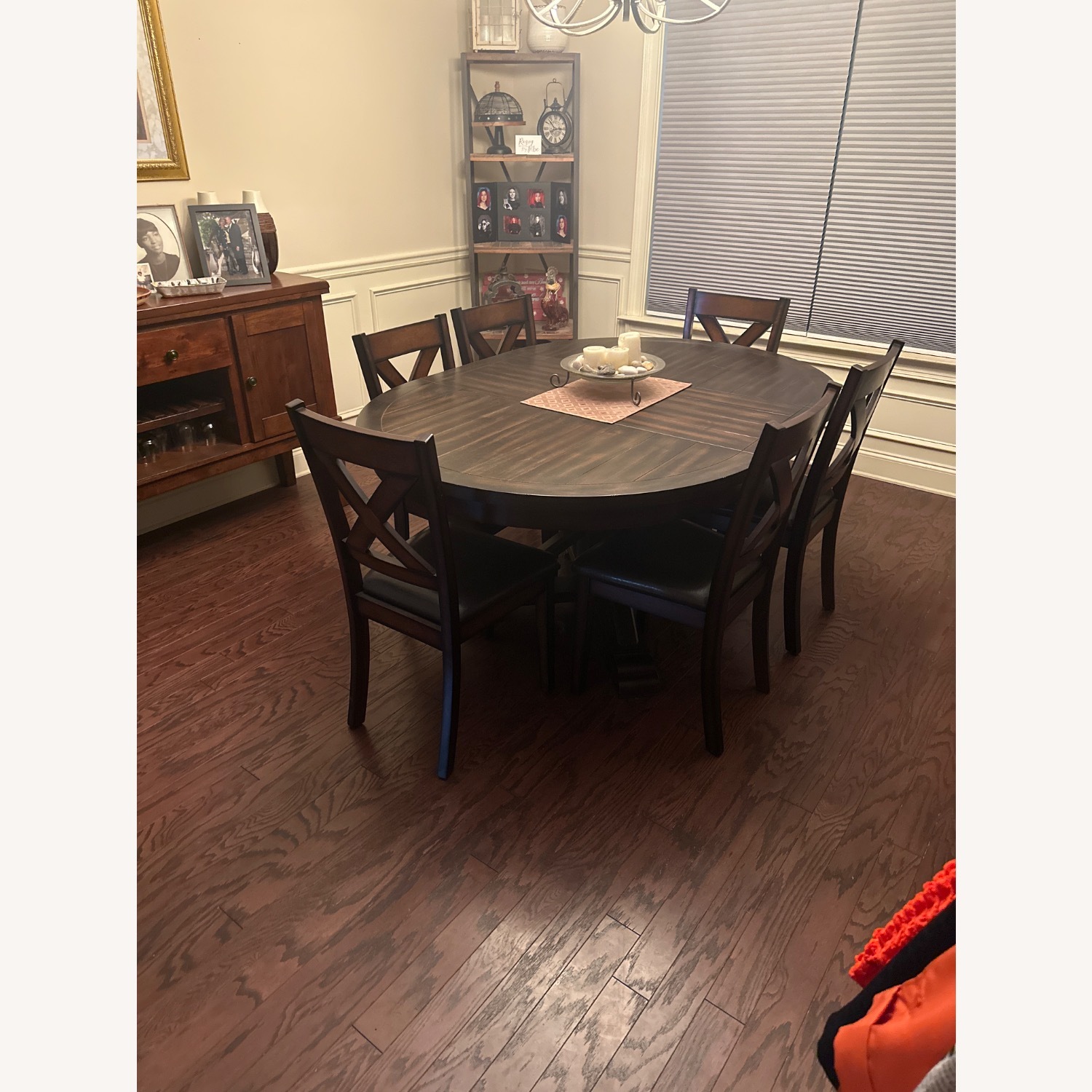 Ashley Dark Real Wood Dining Set with Matching Chairs - AptDeco