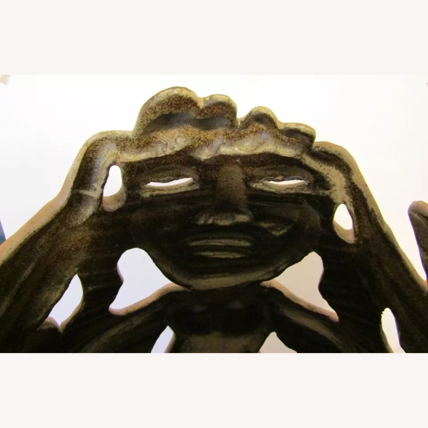 Large Monté Signed Figurative Pottery Floor Vase - image-12