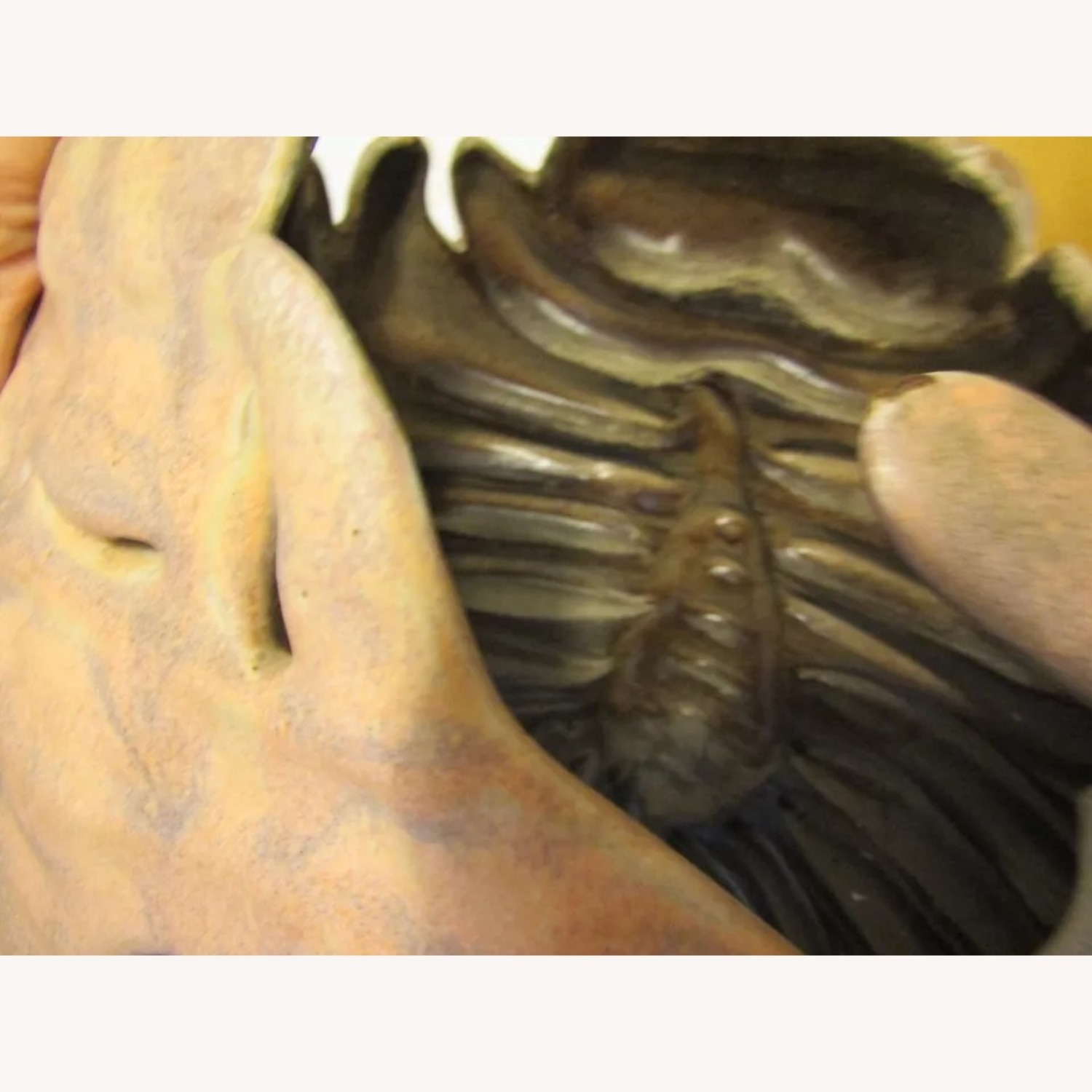 Large Monté Signed Figurative Pottery Floor Vase - image-11