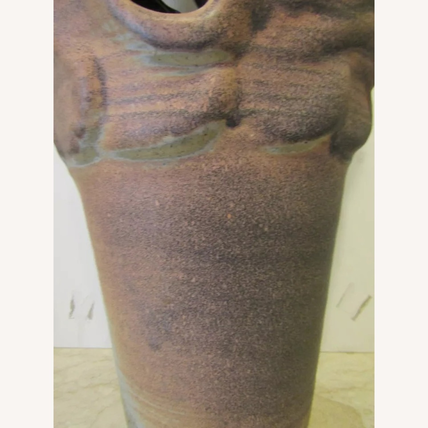 Large Monté Signed Figurative Pottery Floor Vase - image-9