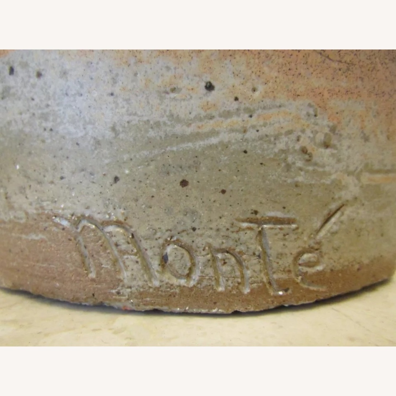 Large Monté Signed Figurative Pottery Floor Vase - image-8