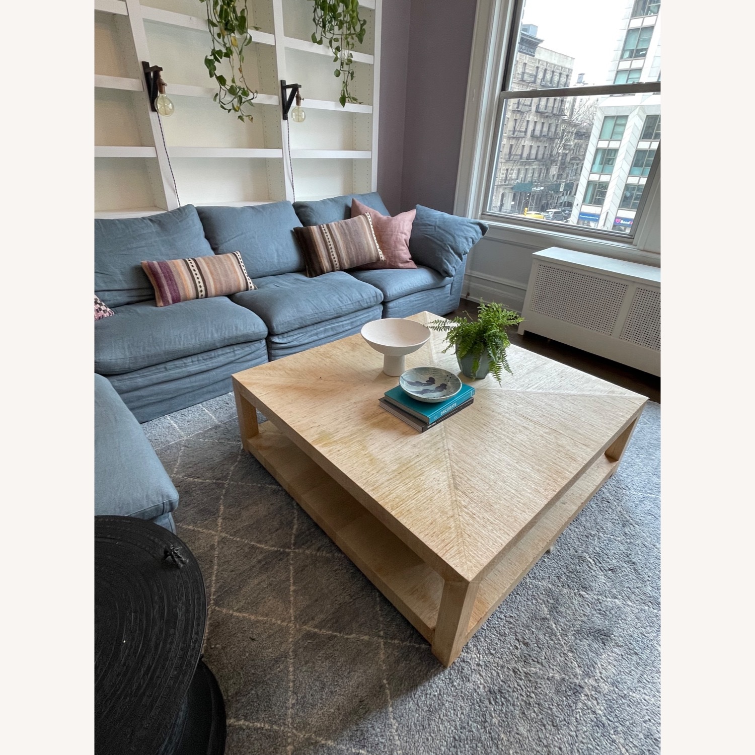 Serena & Lily Blake Raffia Square Coffee Table - image-1