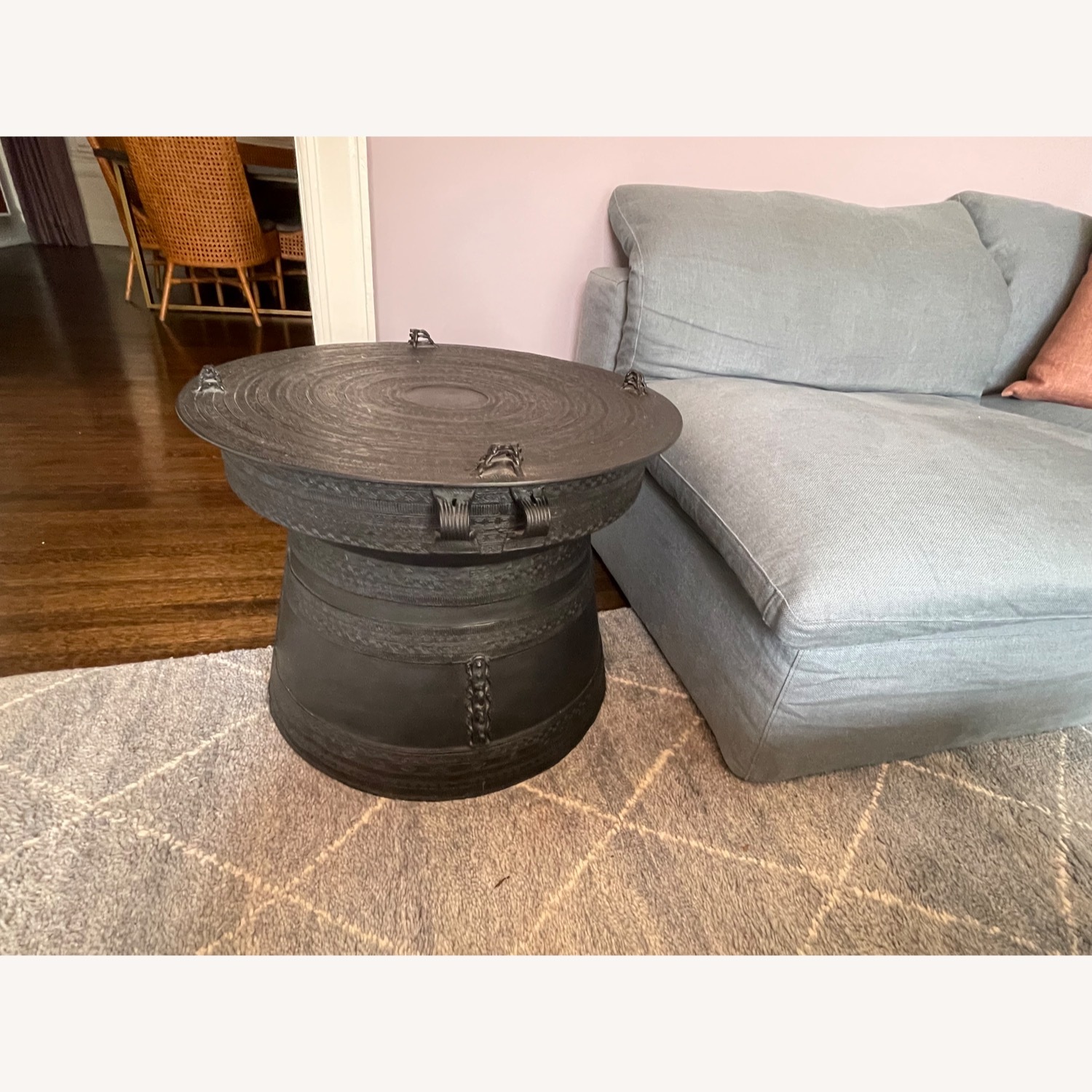 Pottery Barn Frog Drum Coffee Table - image-1