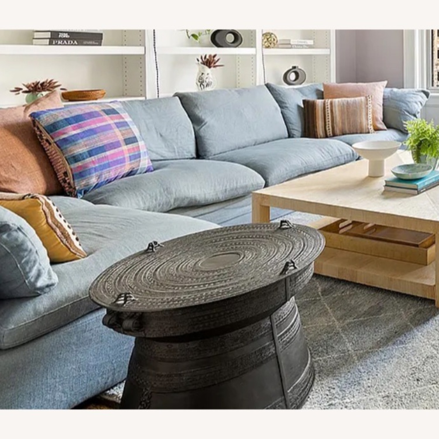 Pottery Barn Frog Drum Coffee Table - image-3