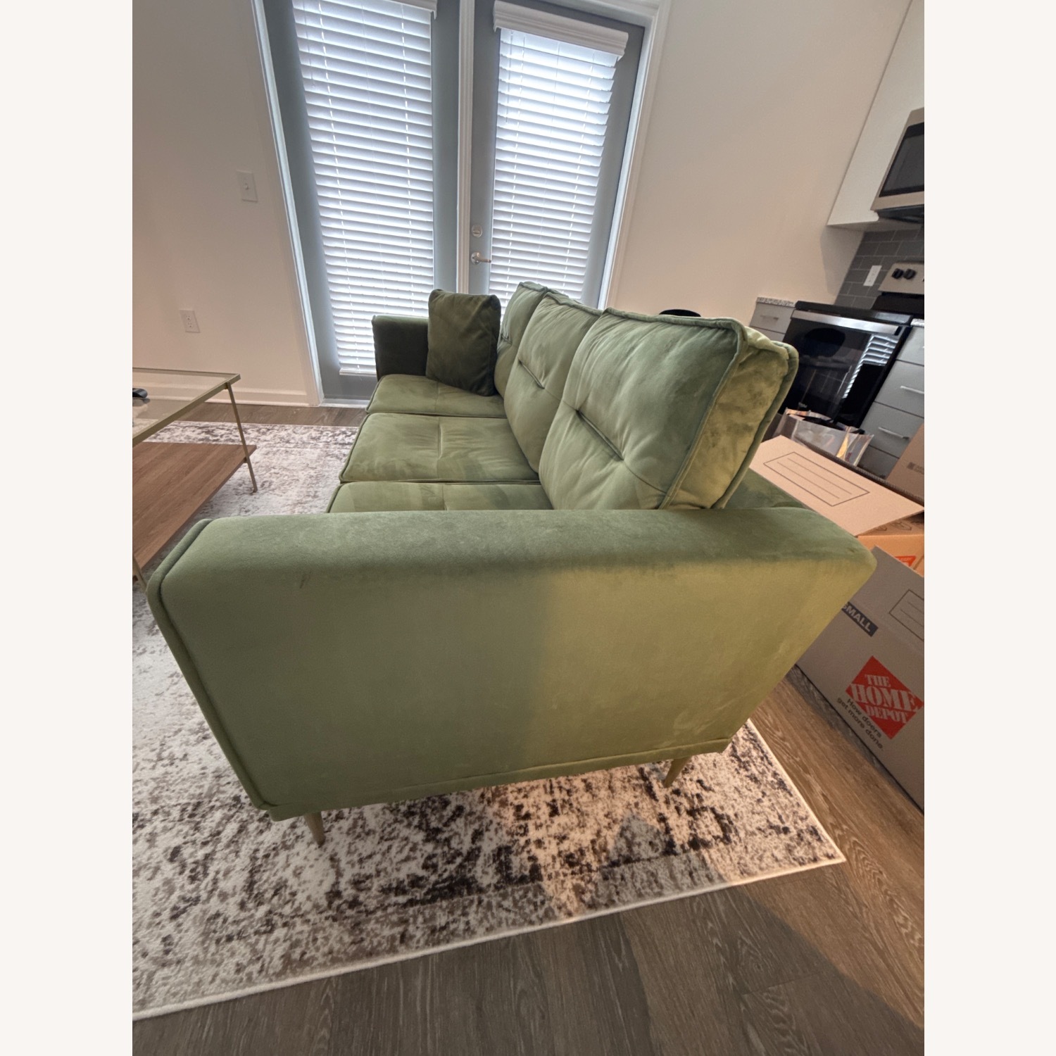 Ashley Furniture Macleary Suede Green Sofa - image-2