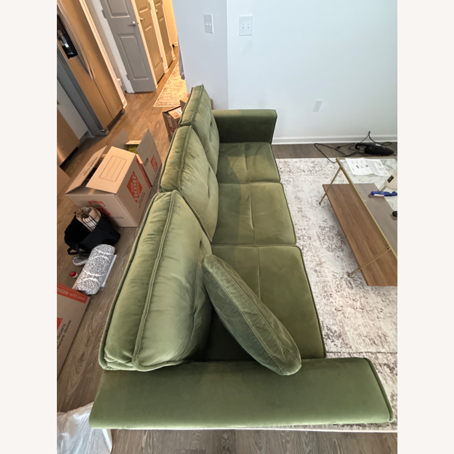 Ashley Furniture Macleary Suede Green Sofa - image-3