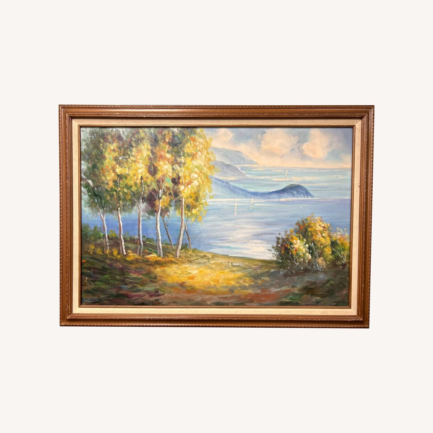 Oil On Canvas Framed Landscape Painting - image-0