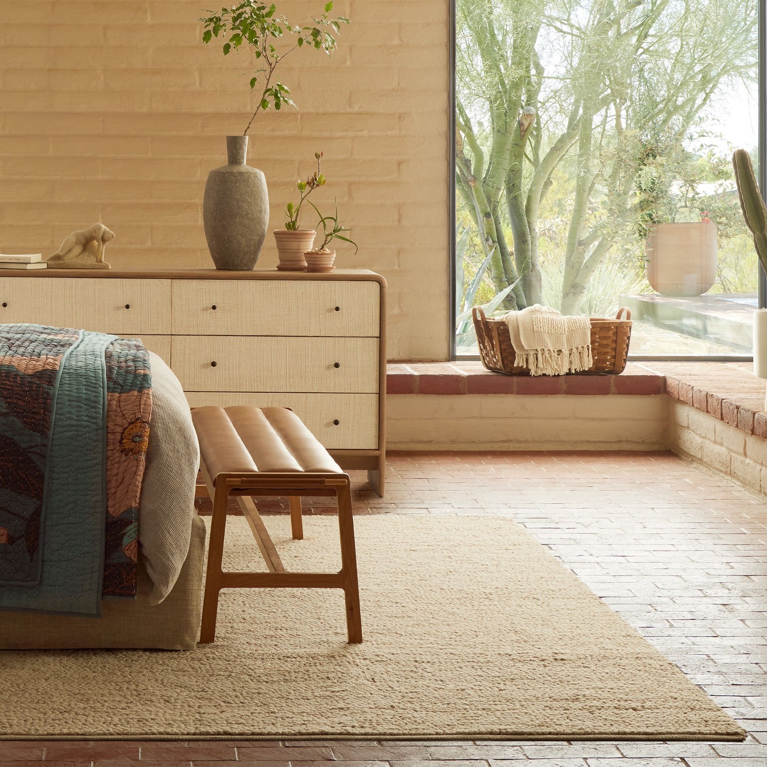 West Elm Mini Pebble Wool Jute Rug 5X8 - image-3