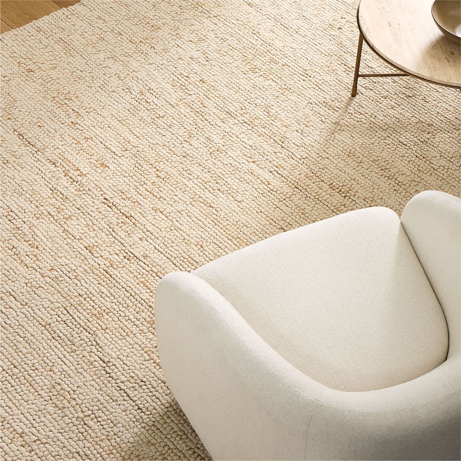 West Elm Mini Pebble Wool Jute Rug 5X8 - image-2