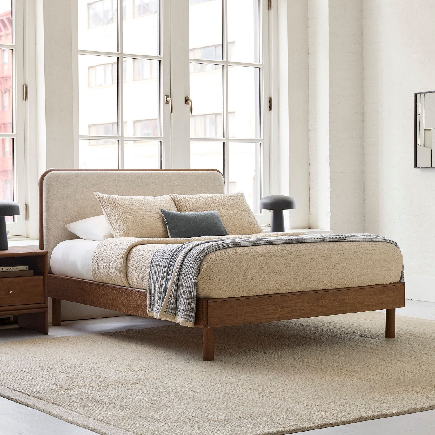 West Elm Abstract Line Shag Wool Rug 5X8 - image-5