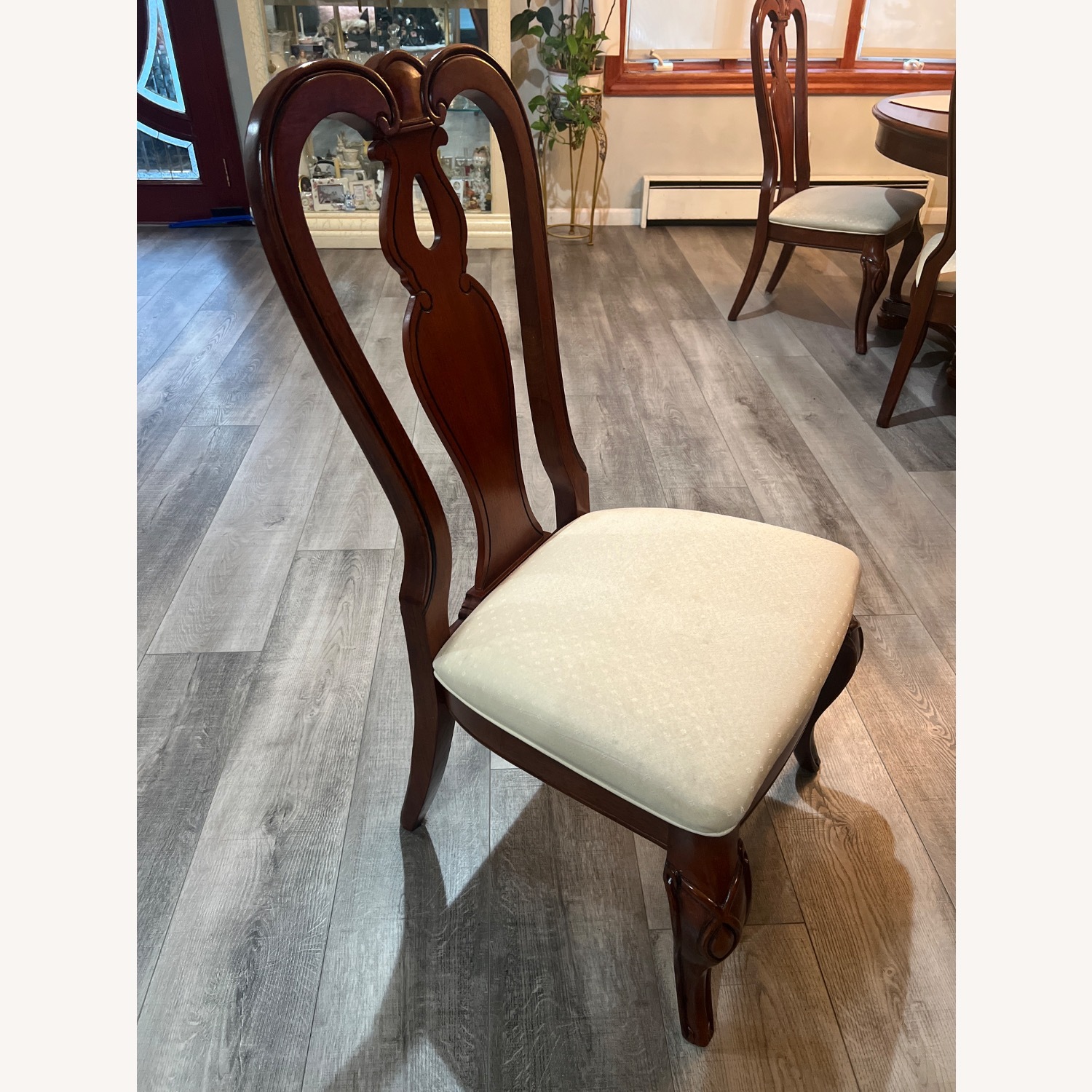 Solid Cherry Wood Dining Set Expandable Table  - image-1