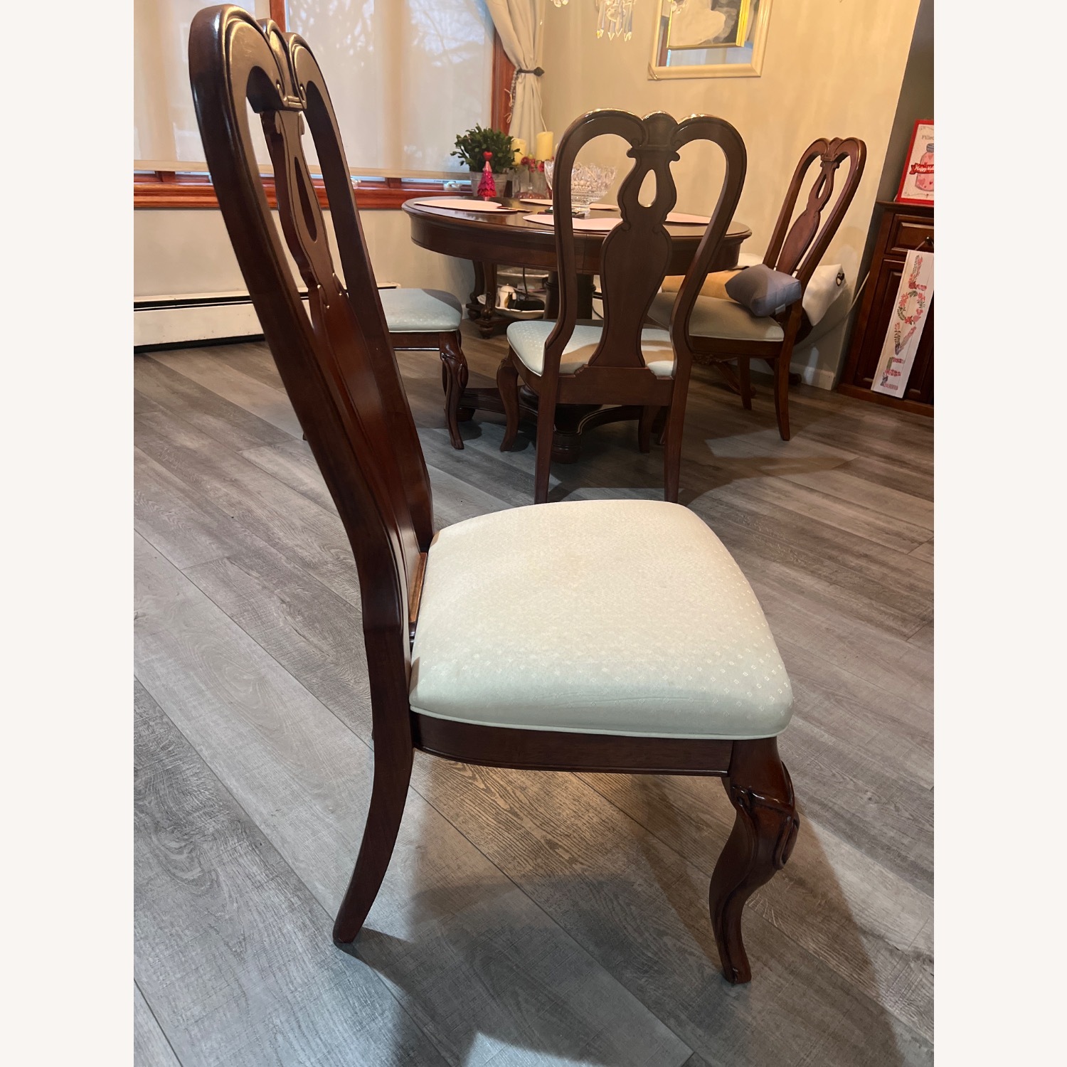 Solid Cherry Wood Dining Set Expandable Table  - image-3