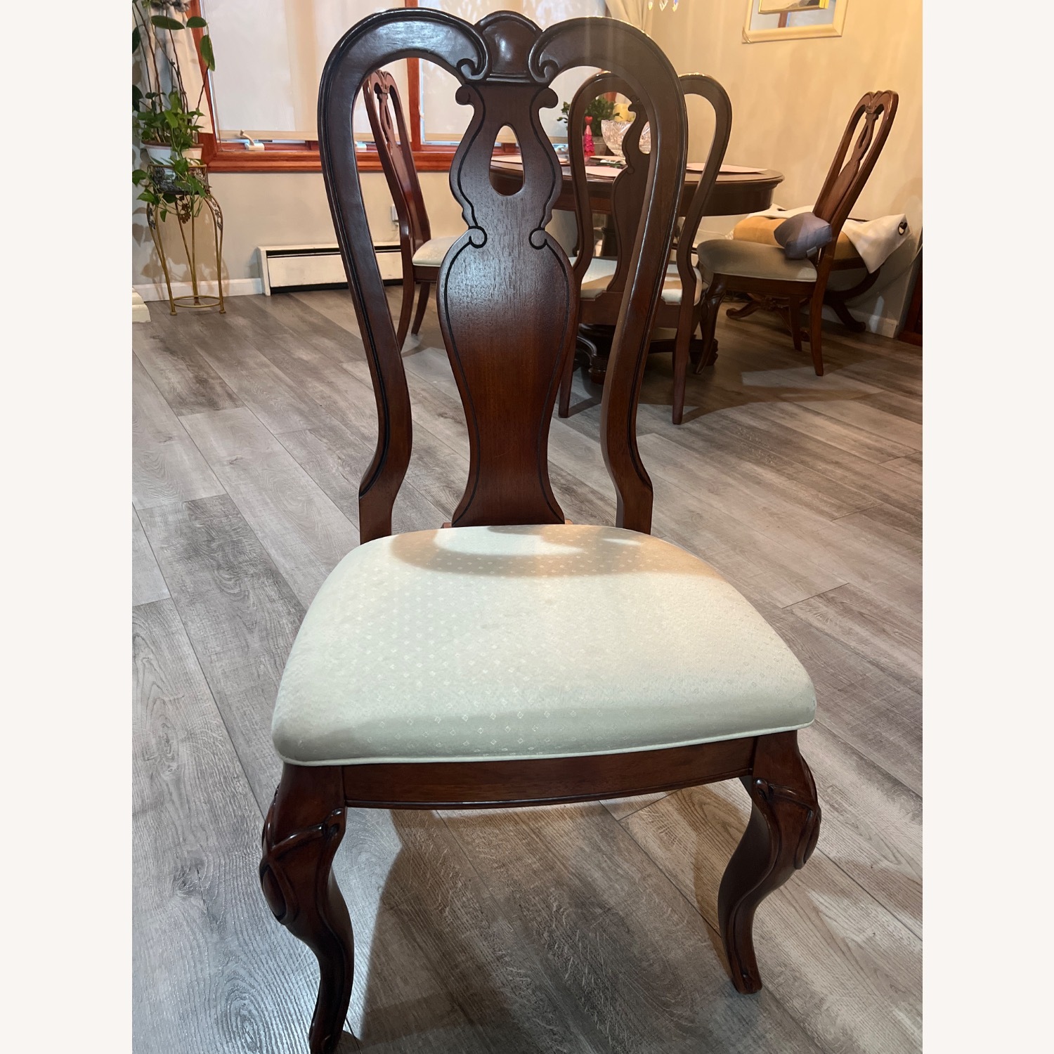 Solid Cherry Wood Dining Set Expandable Table  - image-2