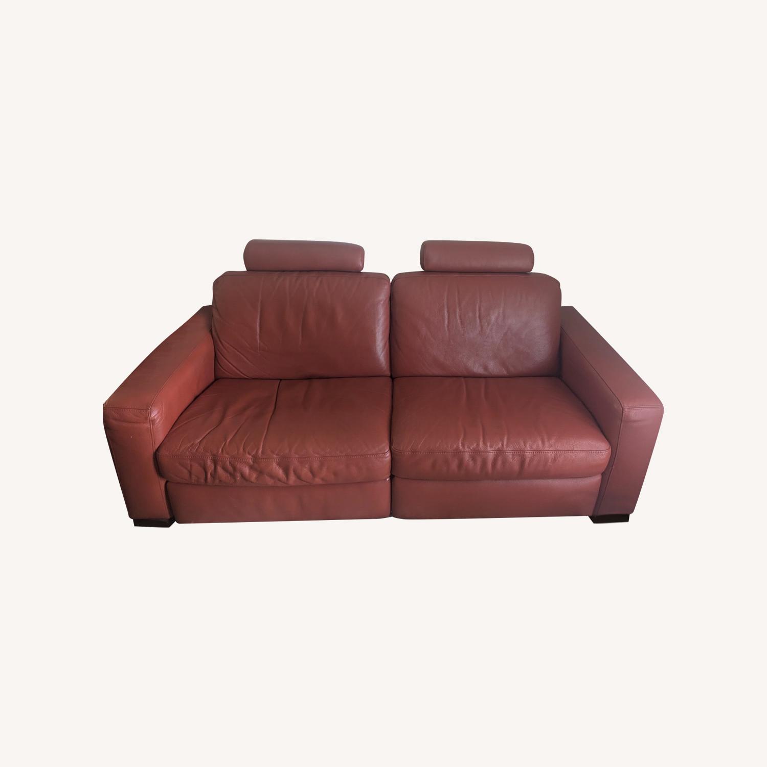 Natuzzi Red Reclining Sofa - image-0